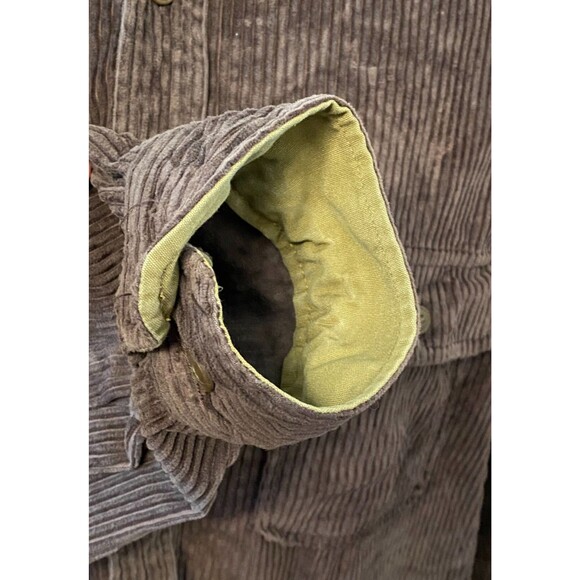 Vtg St. John's Bay Men's XXLT Corduroy Heavyweight Shirt Chore Coat Brown Green - Picture 6 of 10